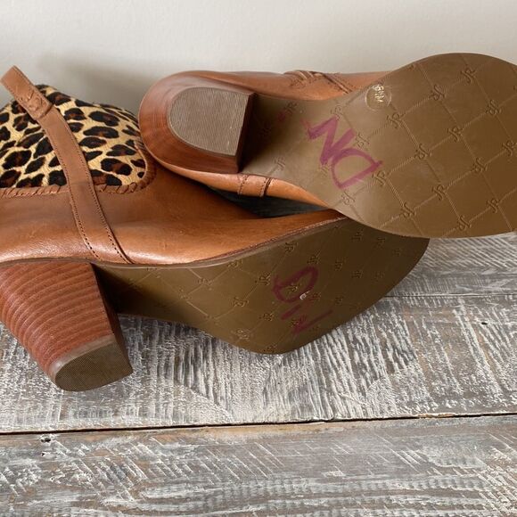 Rare-jack Rogers-Animal Calf Hair Print Western/Boho Leather Boots - Picture 11 of 15